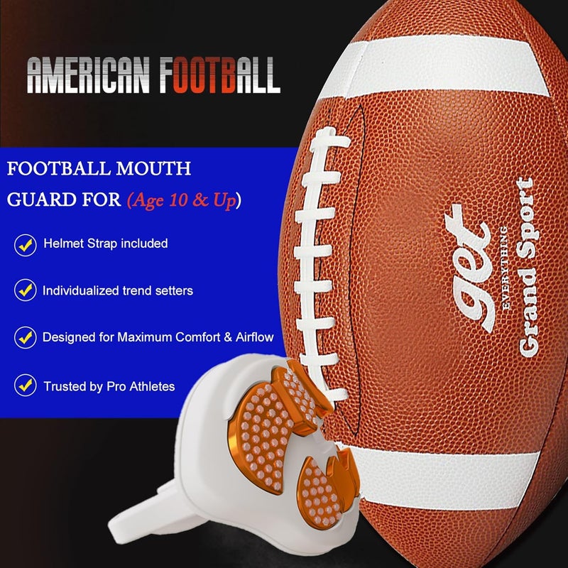 LeCool Football Mouth Guard with Connected Strap- 3D Beast Chrome Adult and Youth Mouth Guard-Mouth Piece for Sports for Maximum Air Flow and Teeth Protection - Image 2